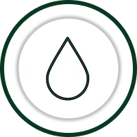 Water treatment icon: a line drawing inside a green ring